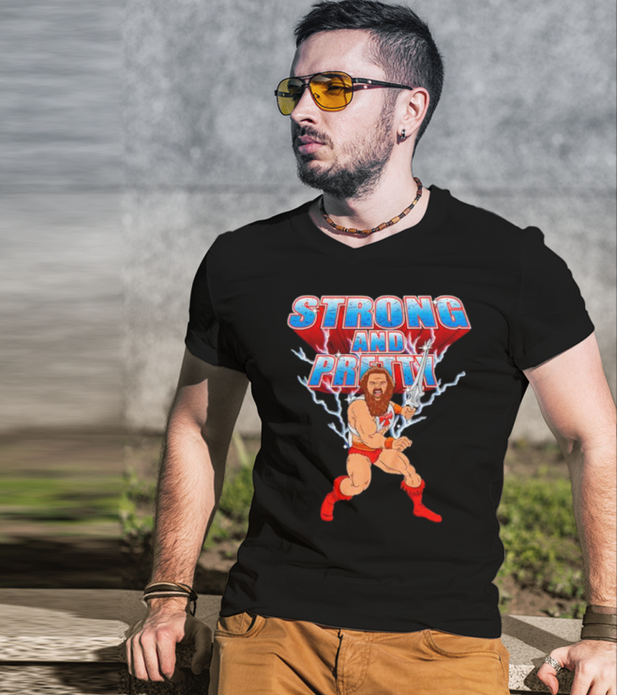Strong-Man Strong And Pretty Lightning Barbarian Warrior T-Shirt