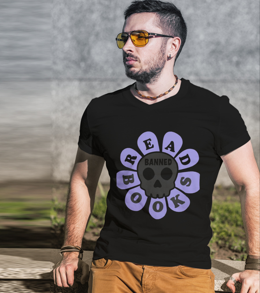 Read Banned Books Skull And Petals By Brit Sigh T-Shirt