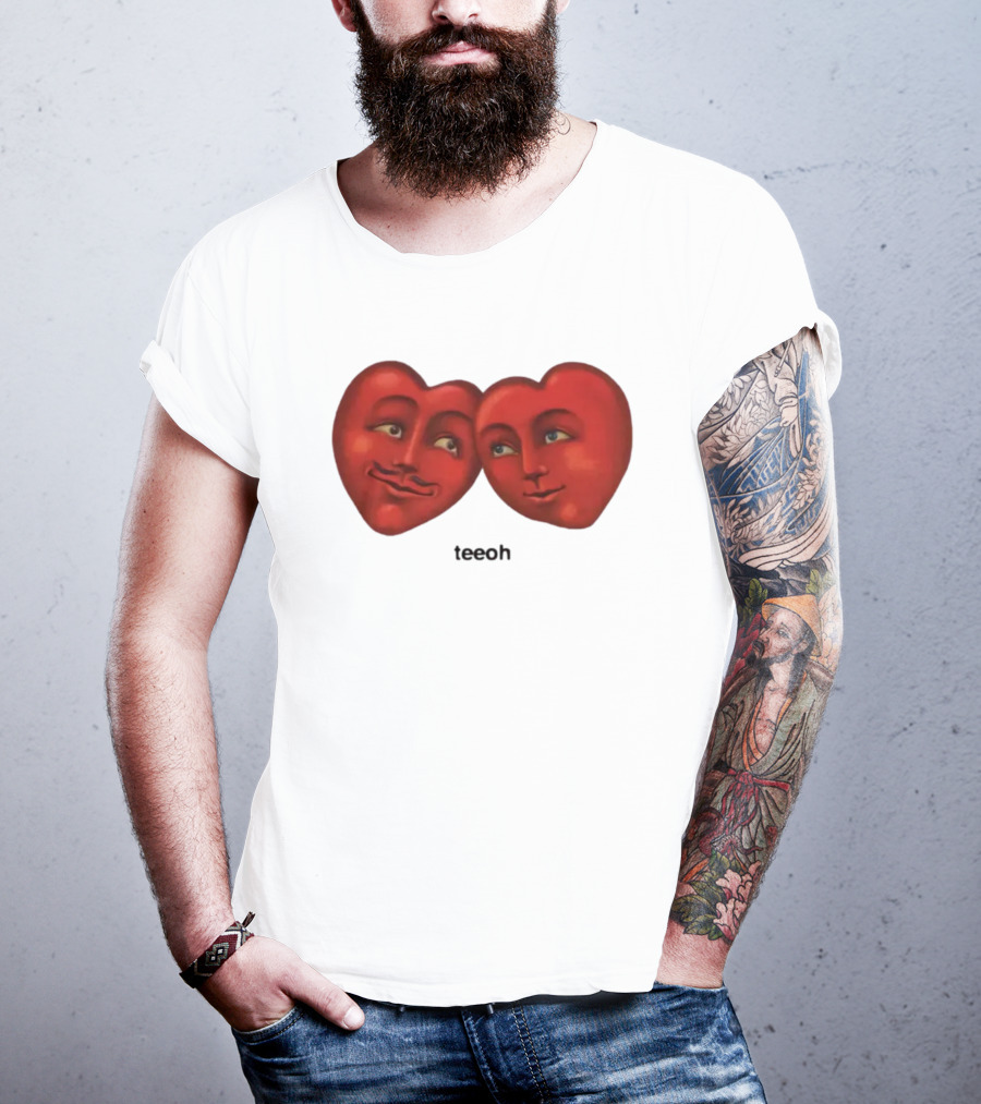 Tixxo Shop Tixxo Lovers Teeoh Heart Faces T-Shirt