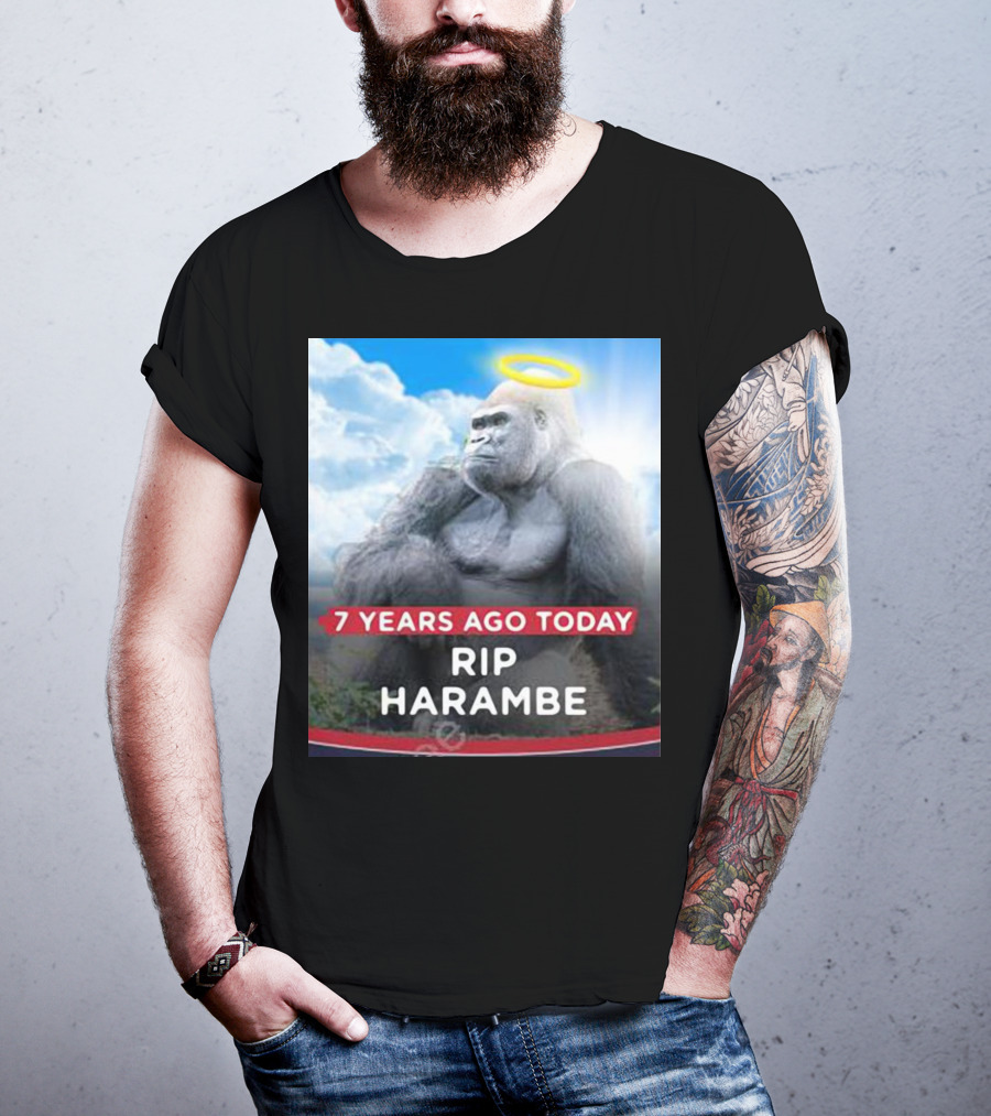 7 Years Ago Today Rip Harambe Halo Clouds T-Shirt