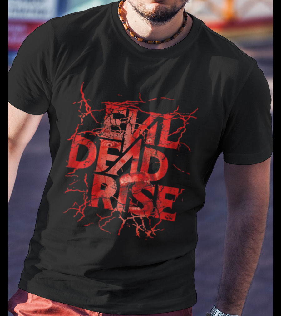 Evil Dead Rise Primal Scream Fractured Red Text With Eyes And Mouth T-Shirt