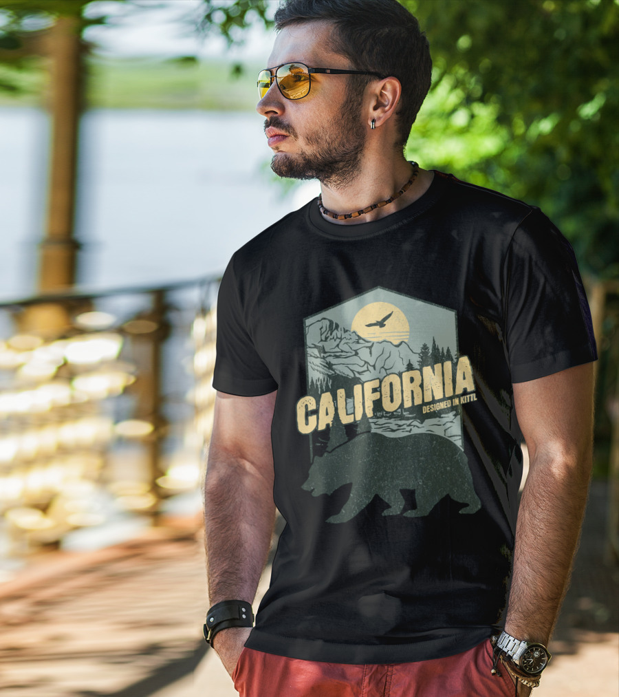 California Bear Wilderness Camping Hiking Designed In Kittl T-Shirt