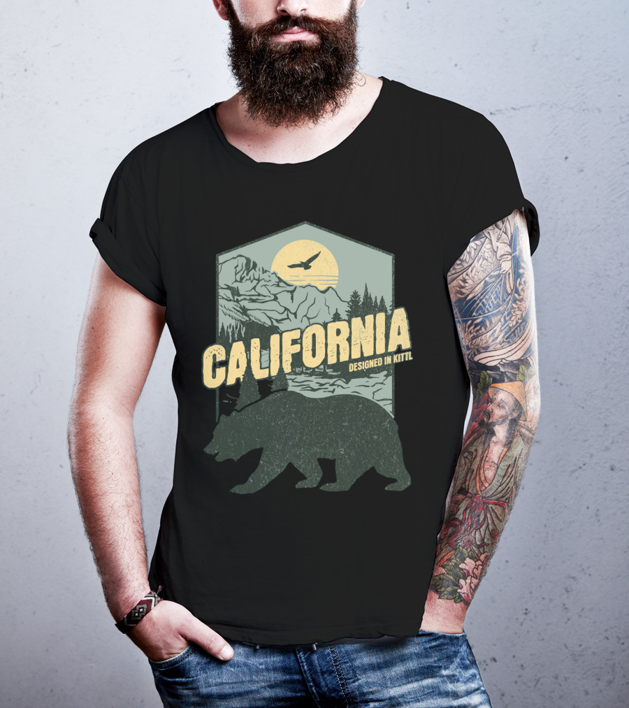 California Bear Wilderness Camping Hiking Designed In Kittl T-Shirt