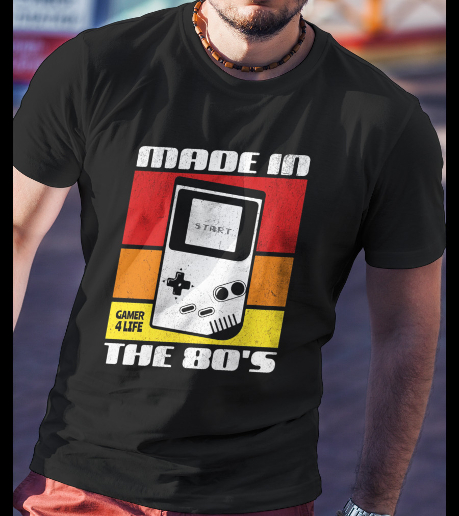 Made IN The 80'S Gamer 4 Life Vintage Gaming Start T-Shirt