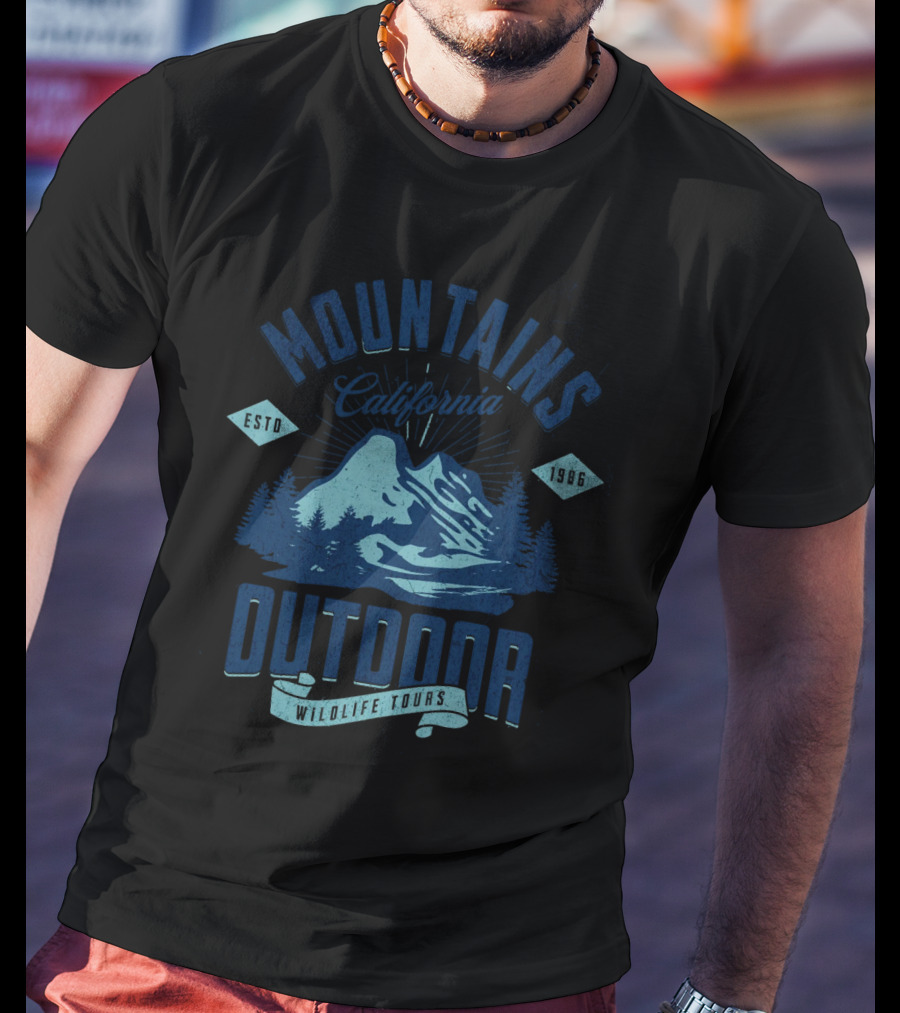 Mountains Outdoor California Wildlife Tours Estd 1968 T-Shirt