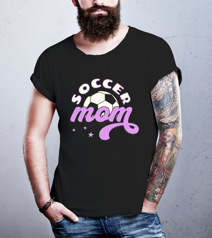 Soccer Mom Retro Style With Soccer Ball And Stars T-Shirt