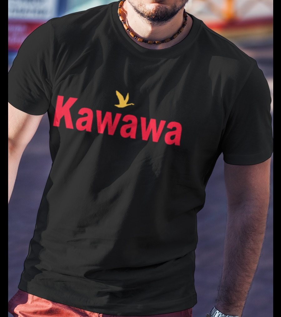 Kawawa Red Text With Yellow Bird T-Shirt
