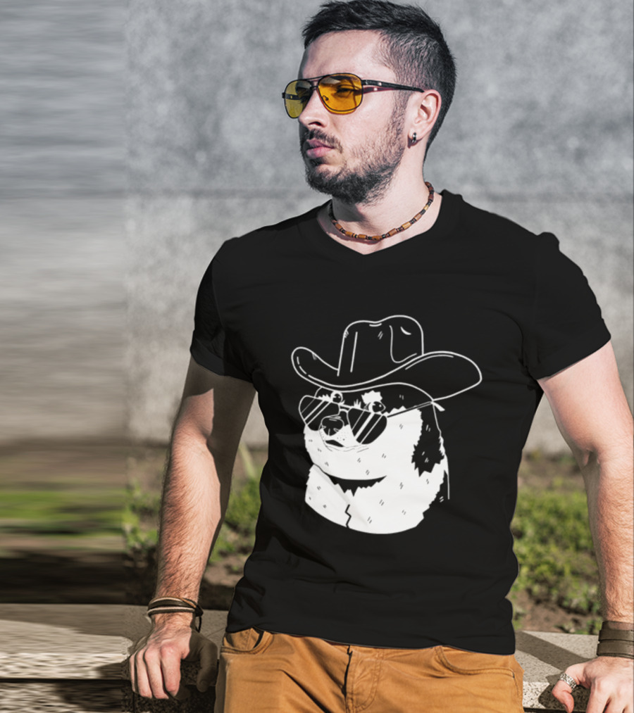 Rodeo Doge Cowboy Hat Sunglasses Collection T-Shirt