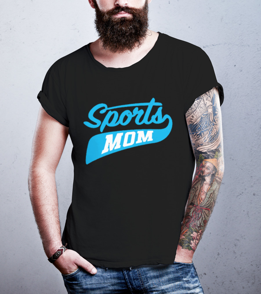 Sports Mom Blue Script Style T-Shirt