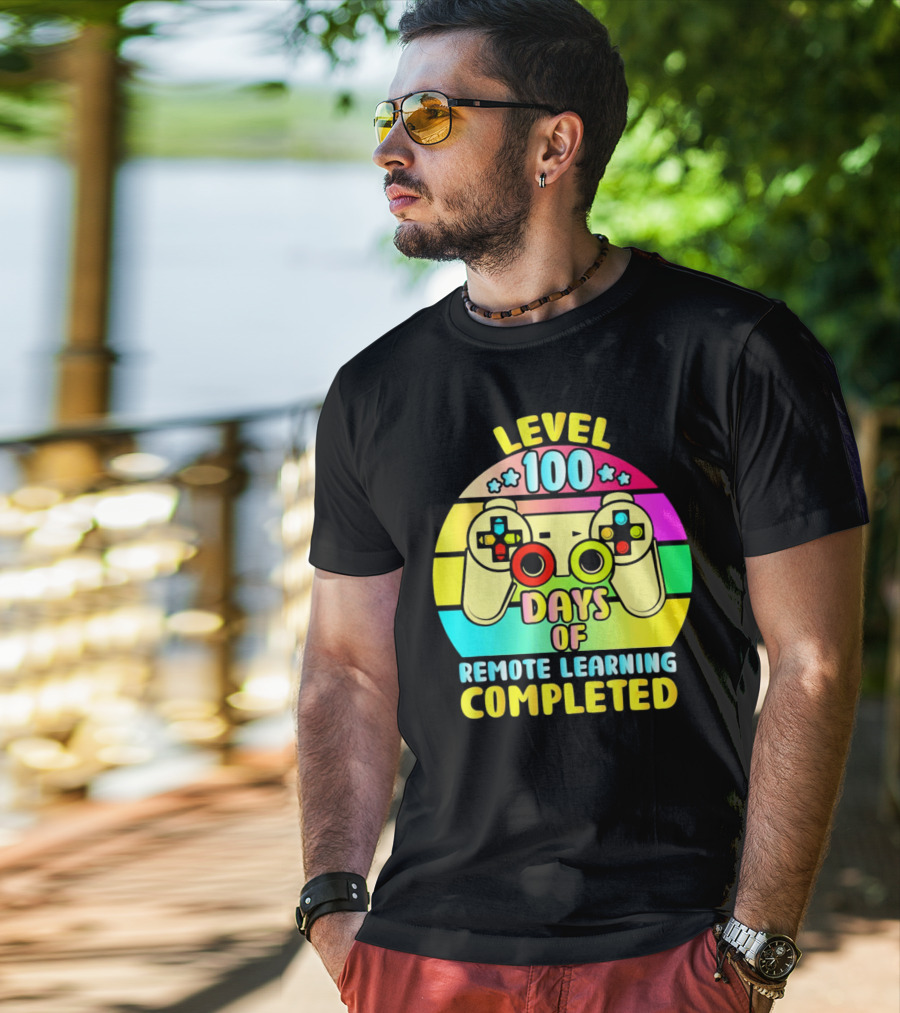 Level 100 Days Of Remote Learning Completed Vintage Controller T-Shirt