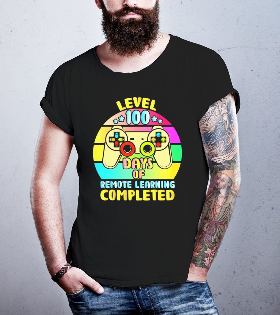 Level 100 Days Of Remote Learning Completed Vintage Controller T-Shirt