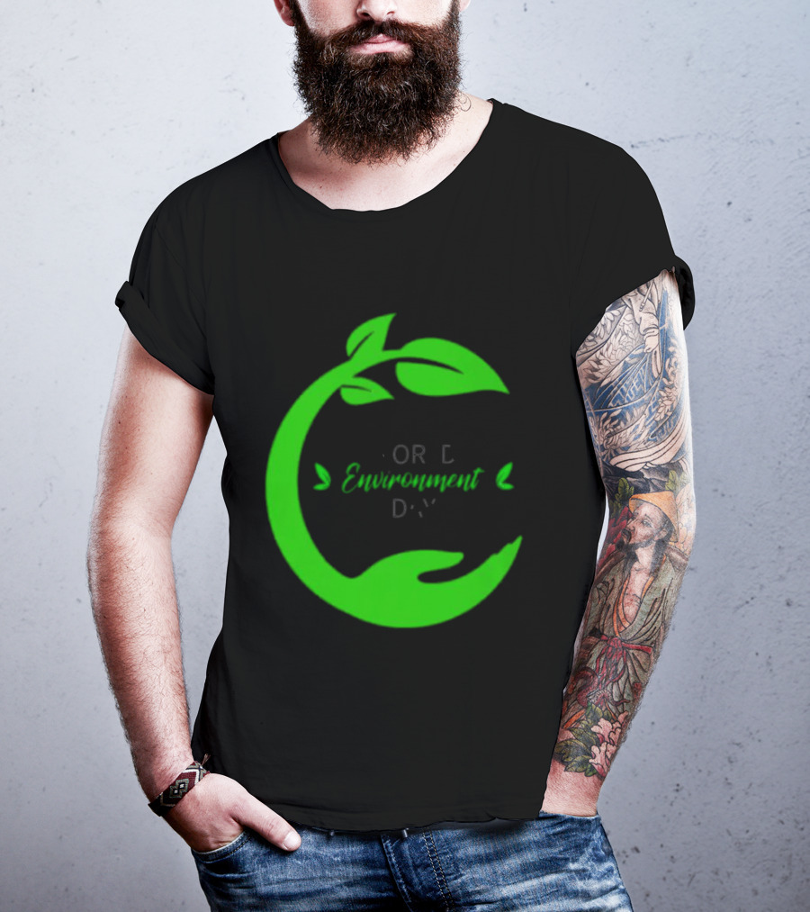 World Environment Day Green Leaf Circle Earth Protection T-Shirt