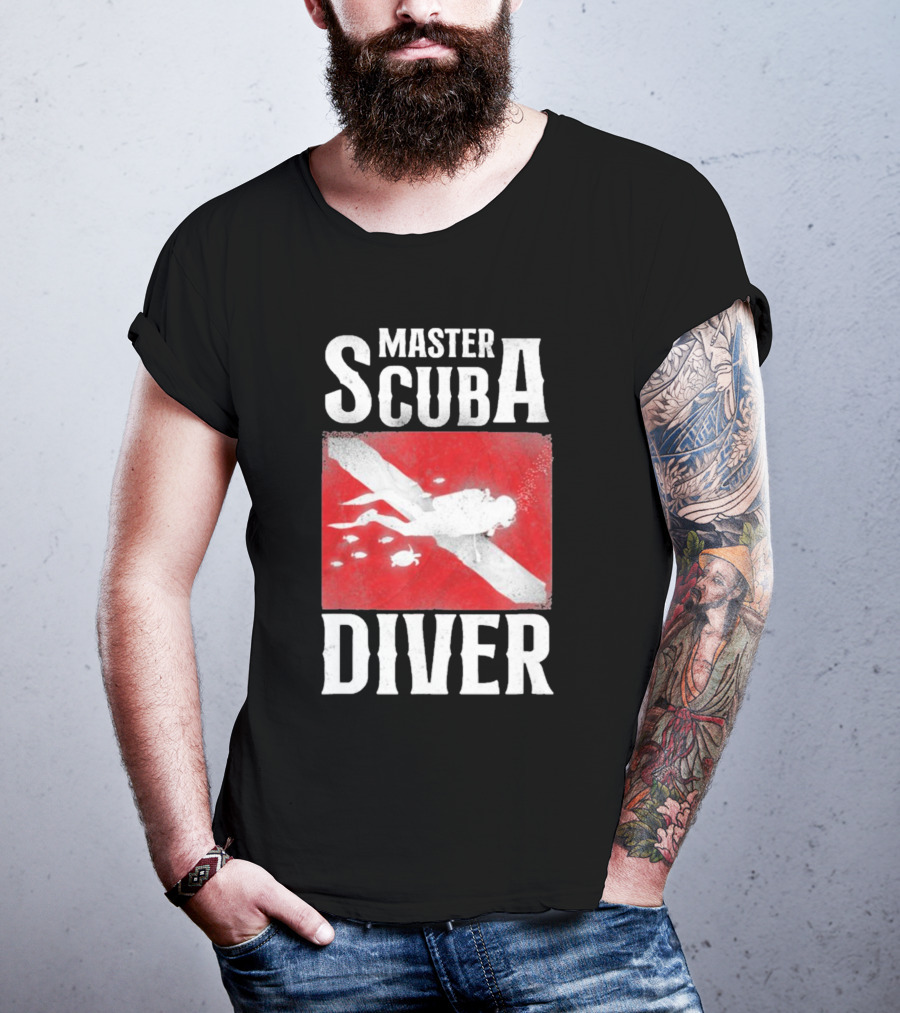 Master Scuba Diver Red Flag Diver Down T-Shirt