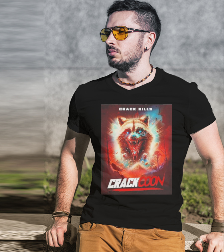 Crack Kills Crackcoon Raccoon Monster T-Shirt