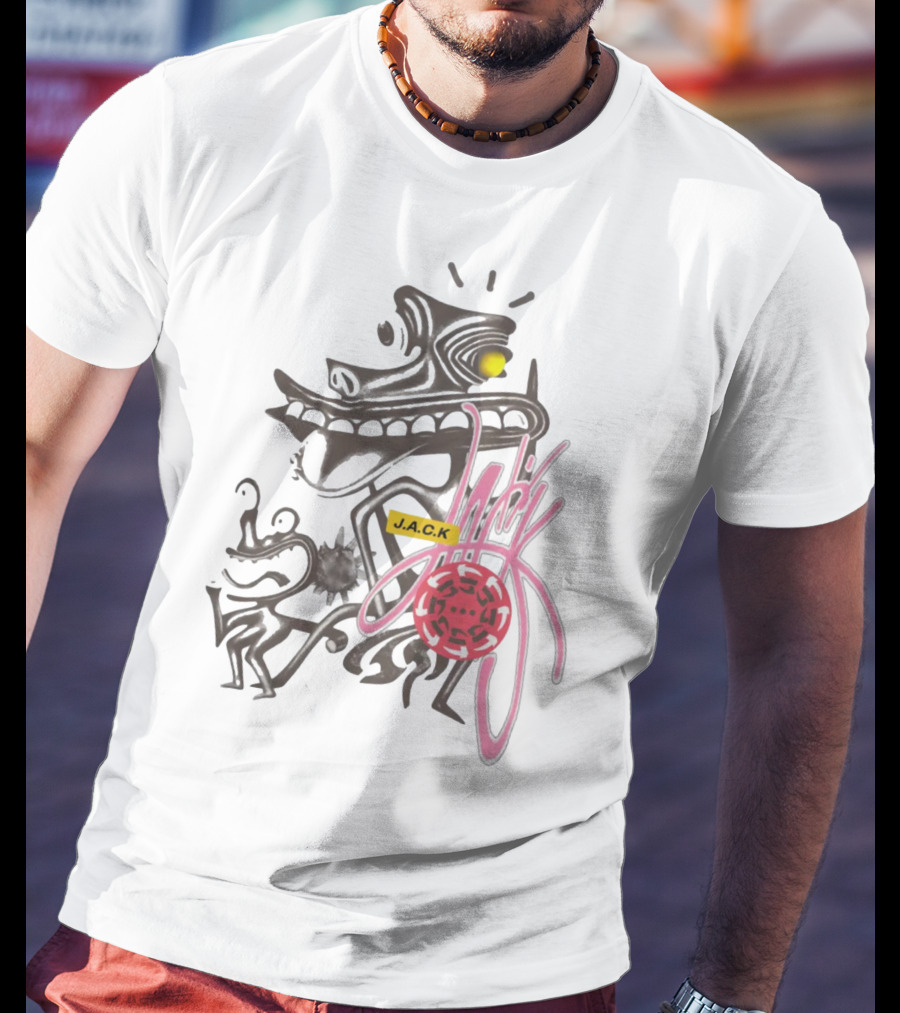 J.A.C.K. Artifacts Travis Scott Merch With Neon Cartoon T-Shirt
