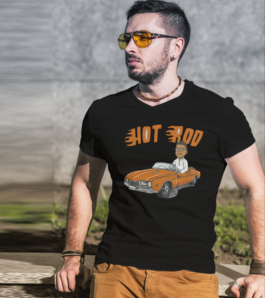 Hot Rod Flame Letters Cartoon Car T-Shirt