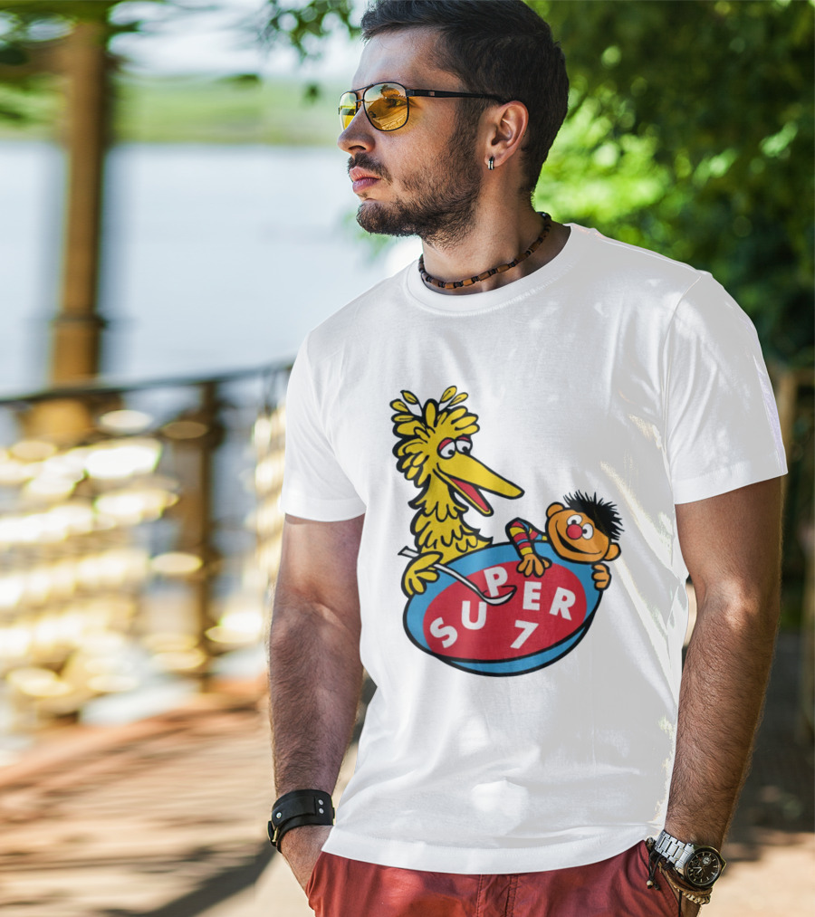Big Bird And Ernie Super 7 Alphabet Soup T-Shirt