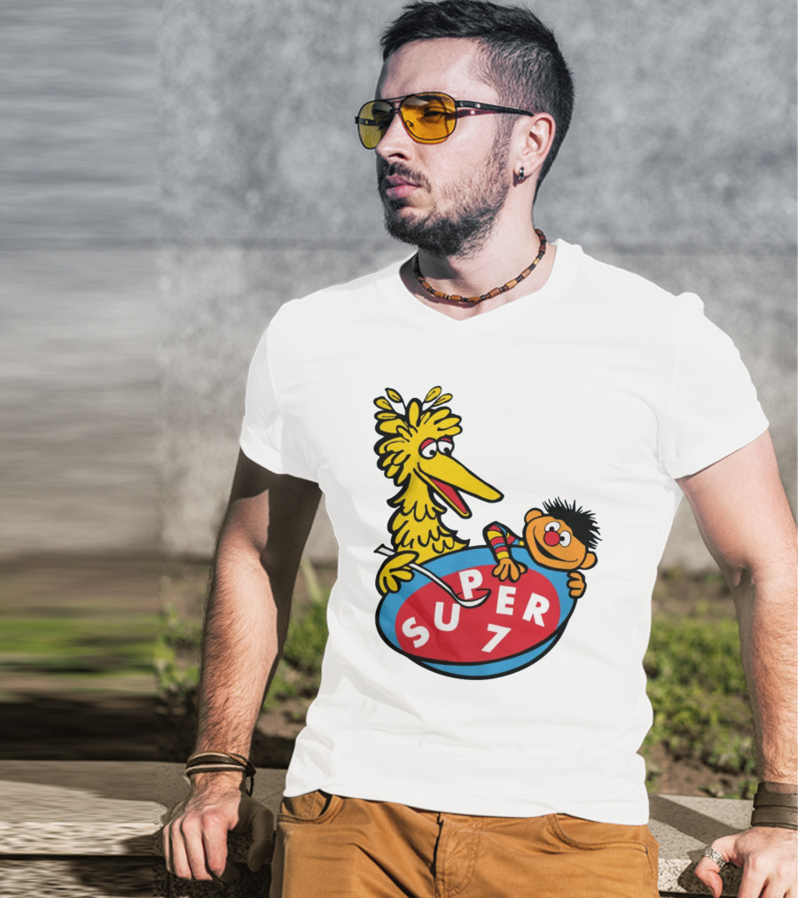 Big Bird And Ernie Super 7 Alphabet Soup T-Shirt