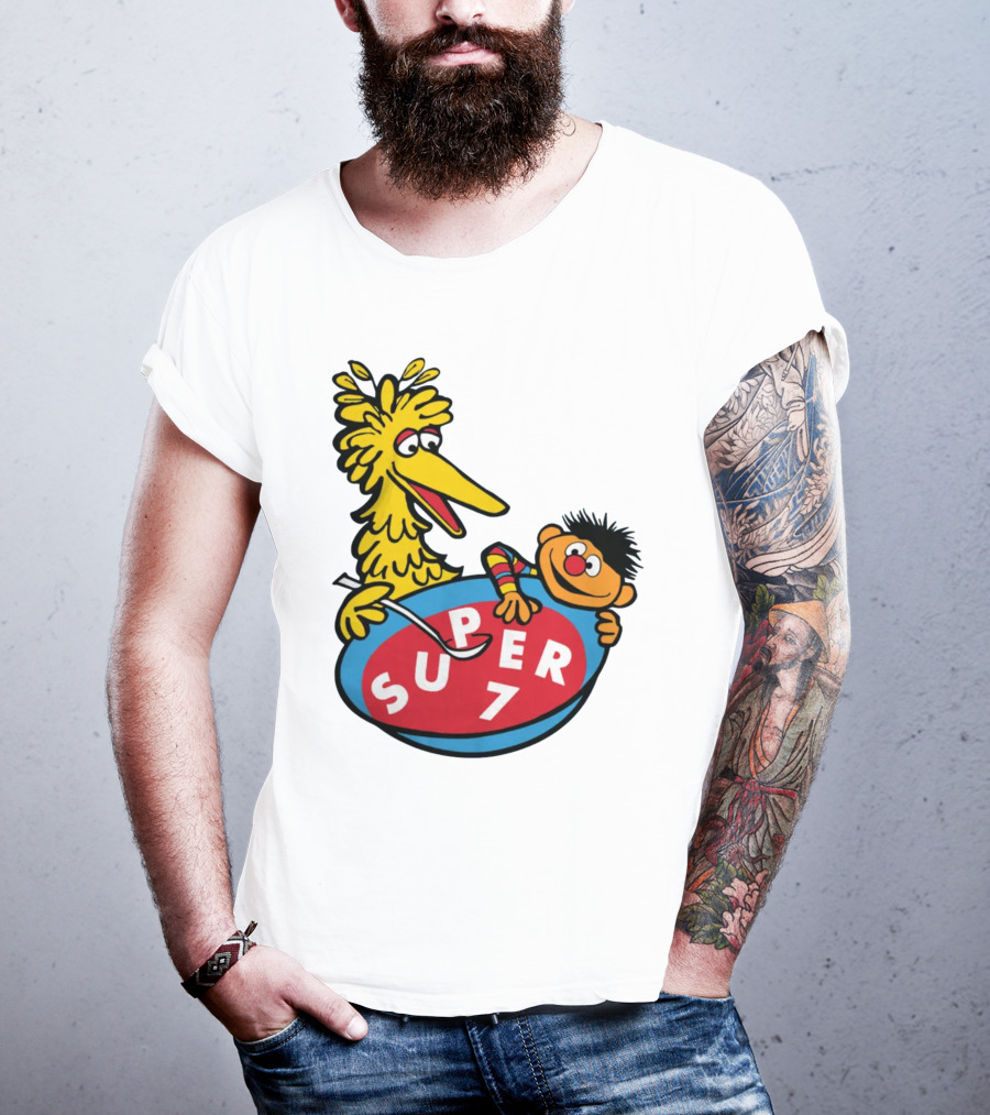 Big Bird And Ernie Super 7 Alphabet Soup T-Shirt