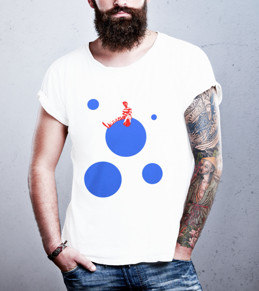 Harry's Styles Merch Red Figure Blue Polka Dot T-Shirt