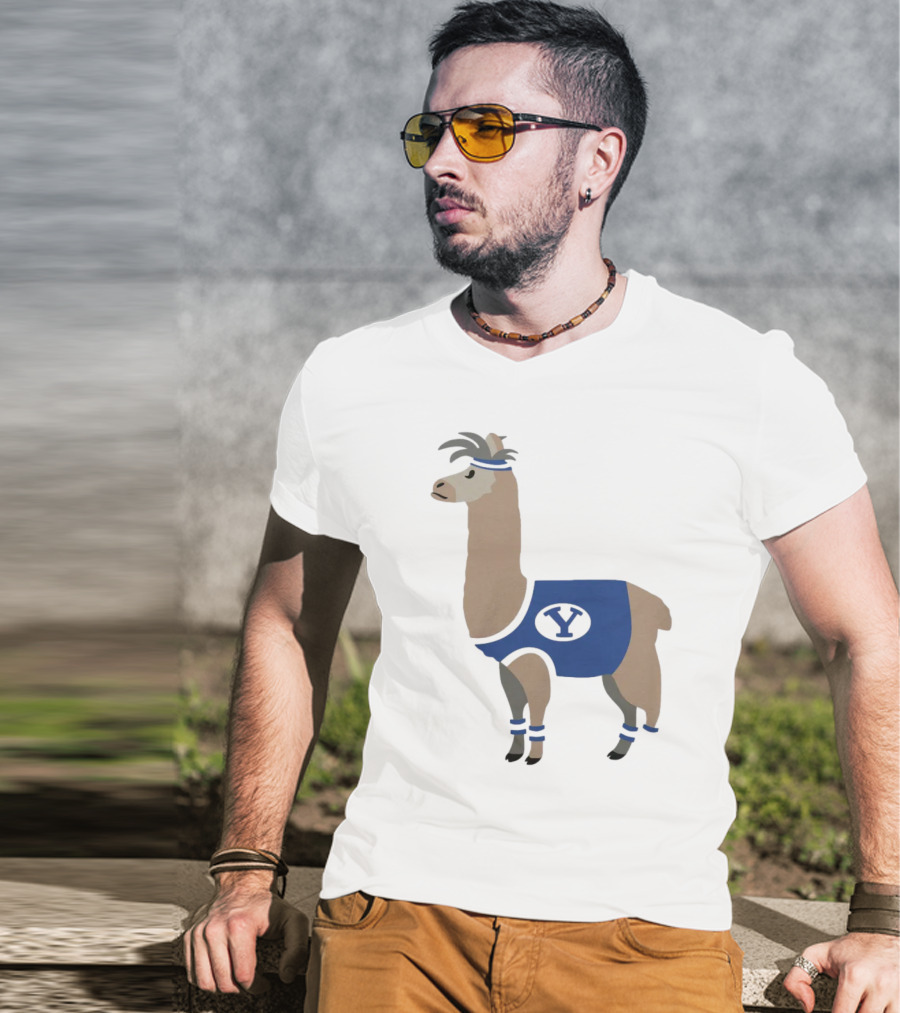 Oval Y Llama BYU Brigham Supply Company Sports T-Shirt