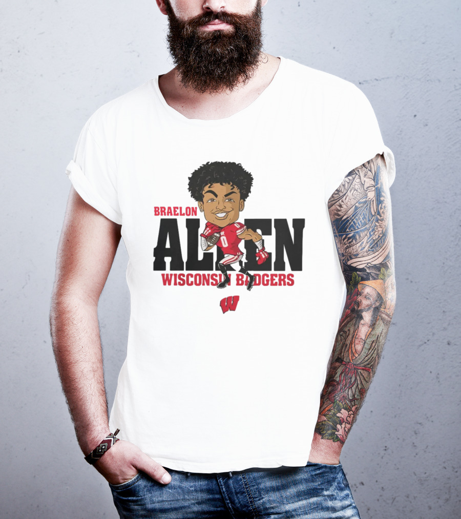Braelon Allen Wisconsin Badgers Red Uniform T-Shirt
