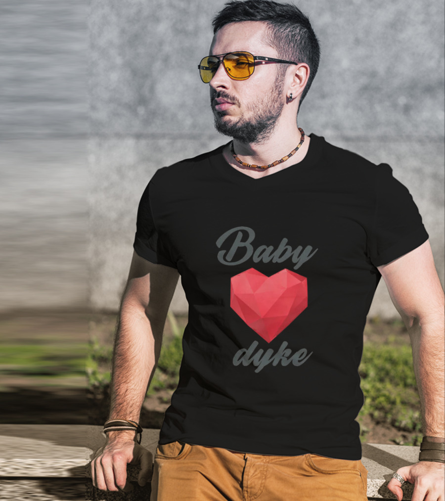 Baby Dyke Geometric Heart T-Shirt