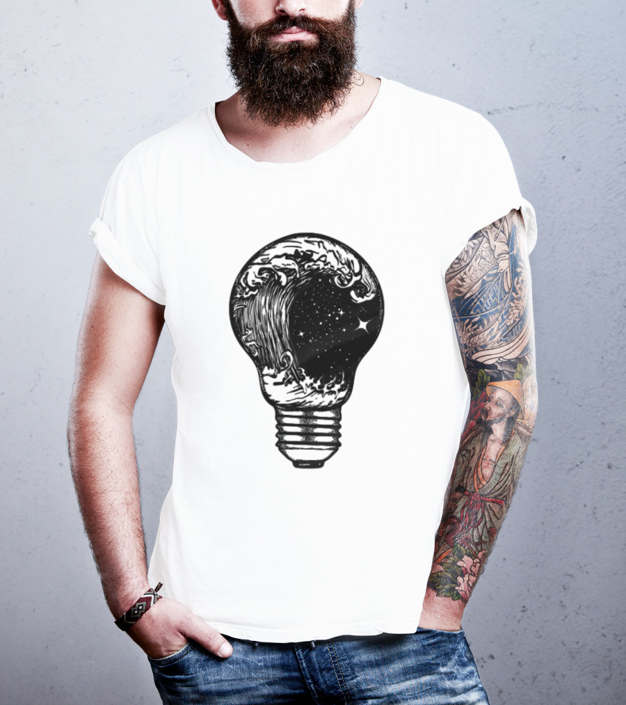 Perfect Storm Within Light Bulb With Cosmic Tattoo T-Shirt