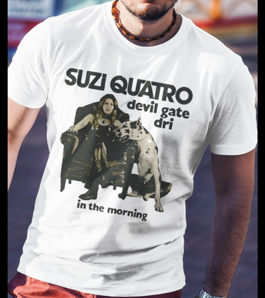 Suzi Quatro Devil Gate Drive In The Morning With Woman And Dalmatian Chair T-Shirt