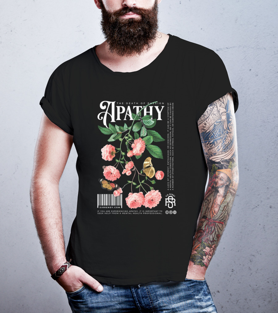 Apathy The Death Of Passion Vintage Floral And Butterfly T-Shirt