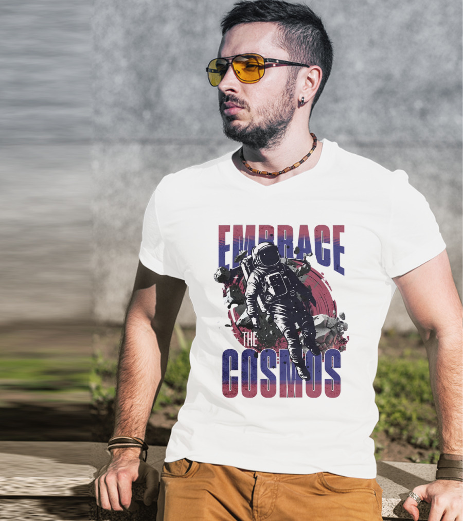 EMBRACE THE COSMOS Astronaut Space Adventure With Asteroids T-Shirt