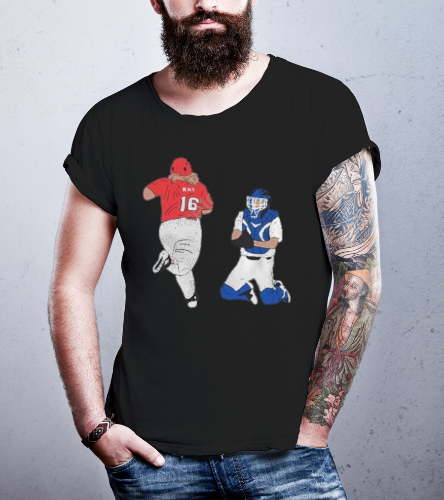 Adeline Sandridge Go Truck 'Em Kay 16 Baseball Action Scene T-Shirt