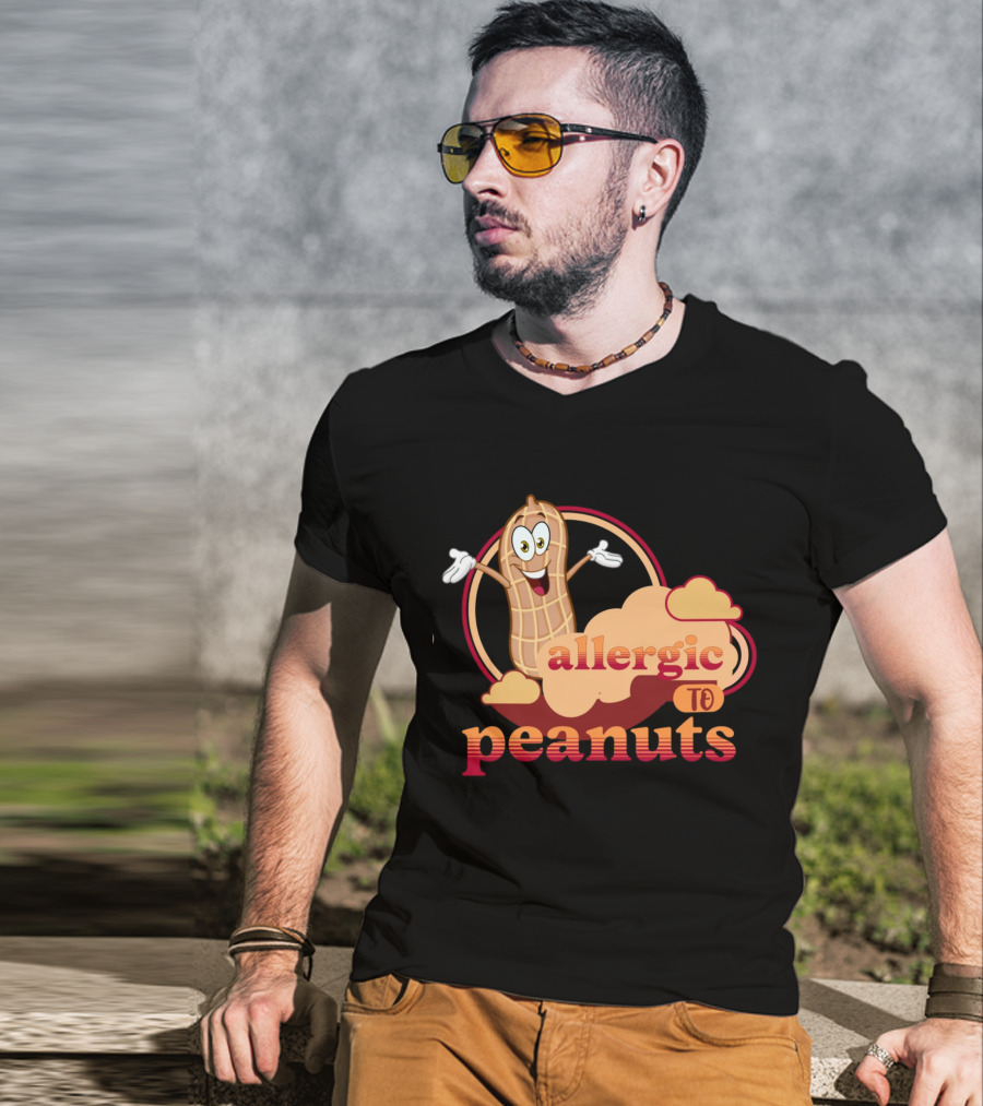 Allergic To Peanuts Cartoon Peanut Cloud T-Shirt