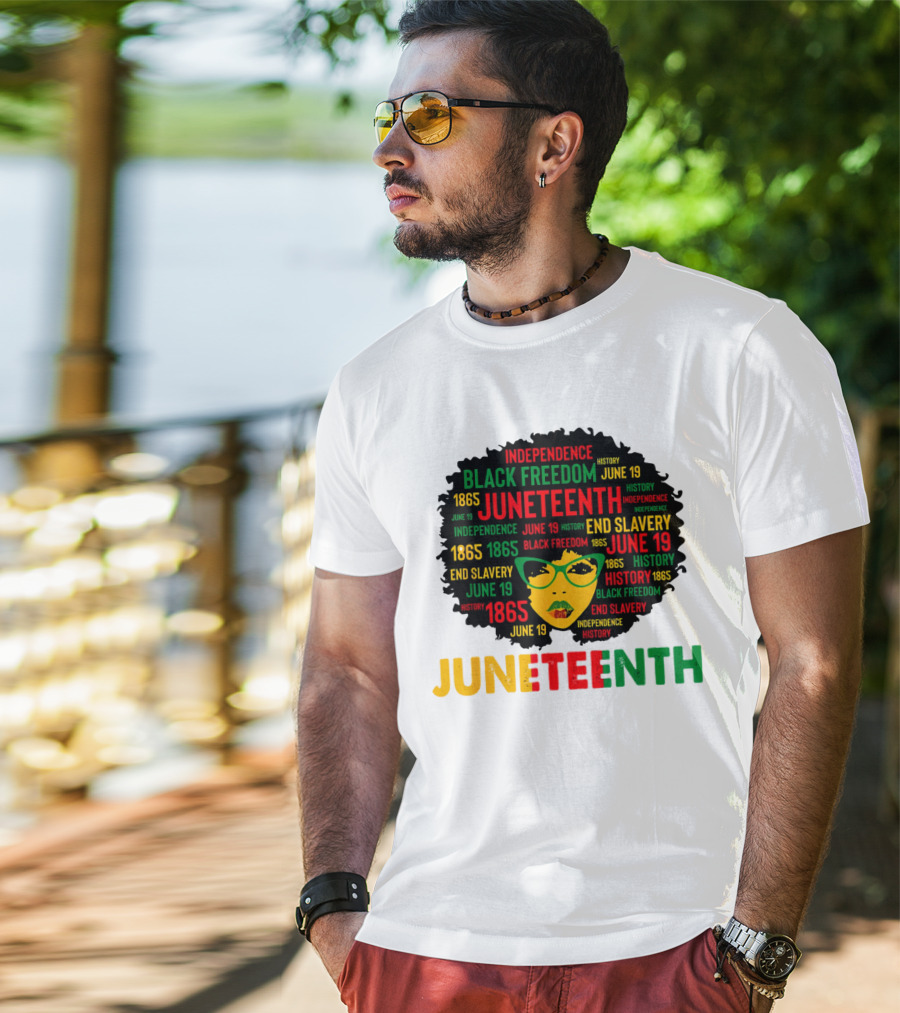 Juneteenth Independence Black Freedom End Slavery History June 19 1865 Afro Queen T-Shirt