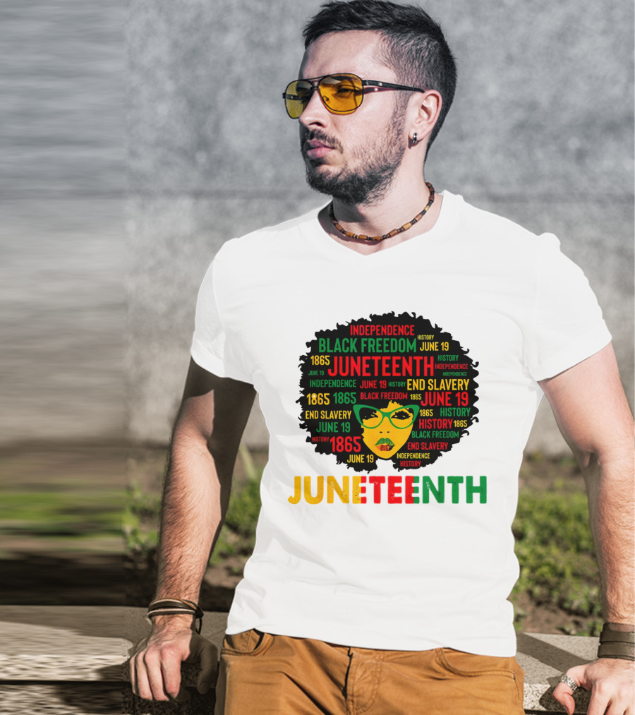Juneteenth Independence Black Freedom End Slavery History June 19 1865 Afro Queen T-Shirt
