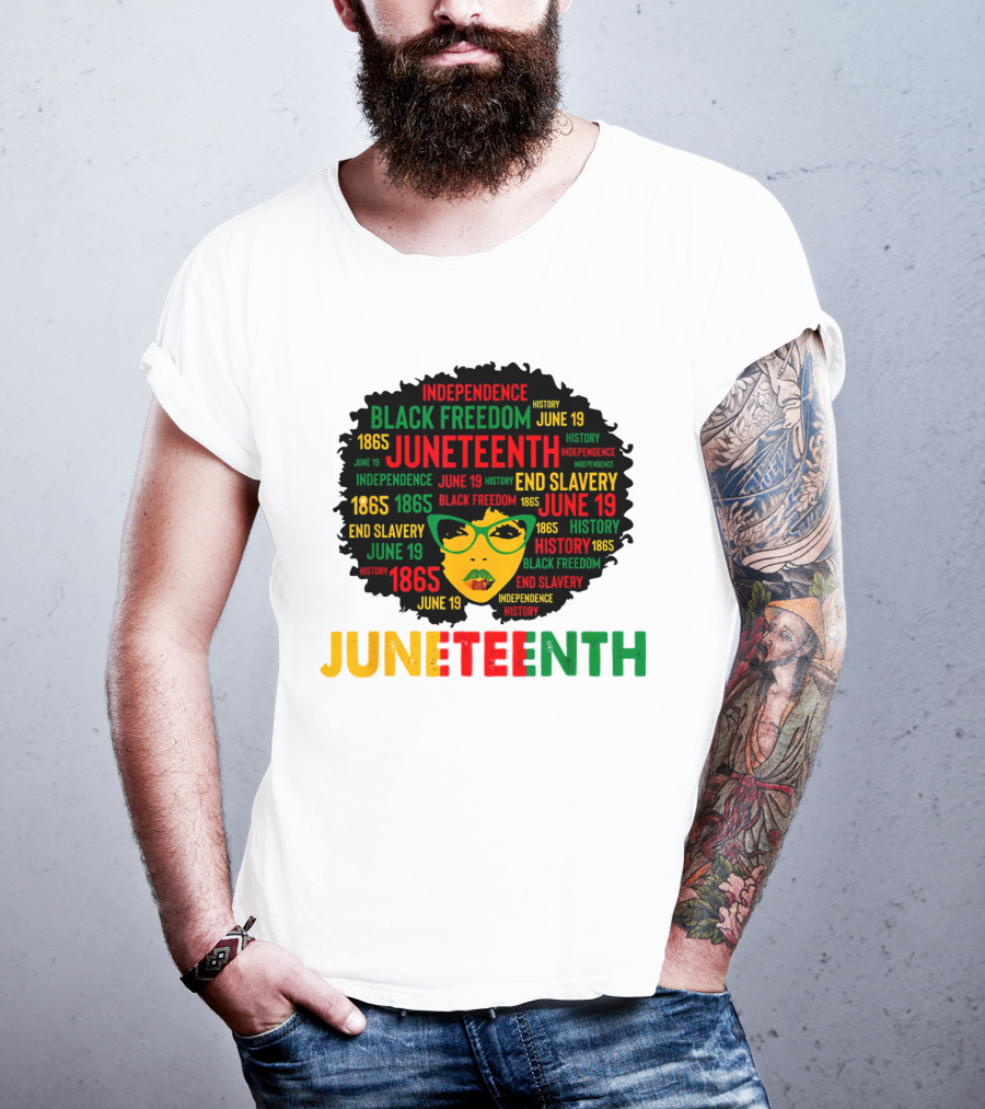 Juneteenth Independence Black Freedom End Slavery History June 19 1865 Afro Queen T-Shirt