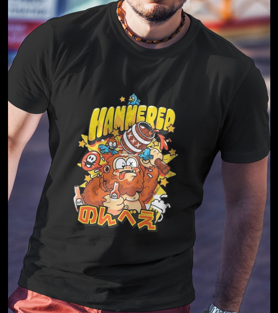 HAMMERED Cold Ones Merch Cartoon Character With Barrel And Birds T-Shirt