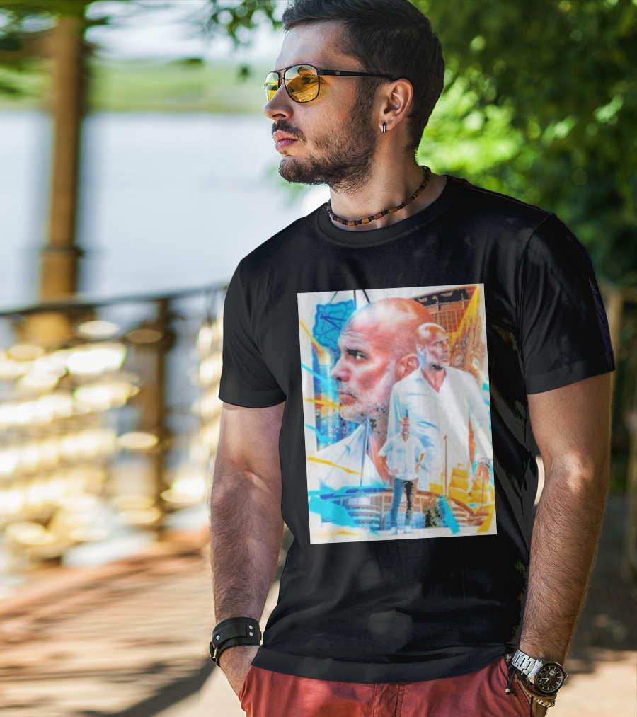 Josep Pep Guardiola New Football Bold Artful Portrait With Vibrant Urban Backdrop T-Shirt