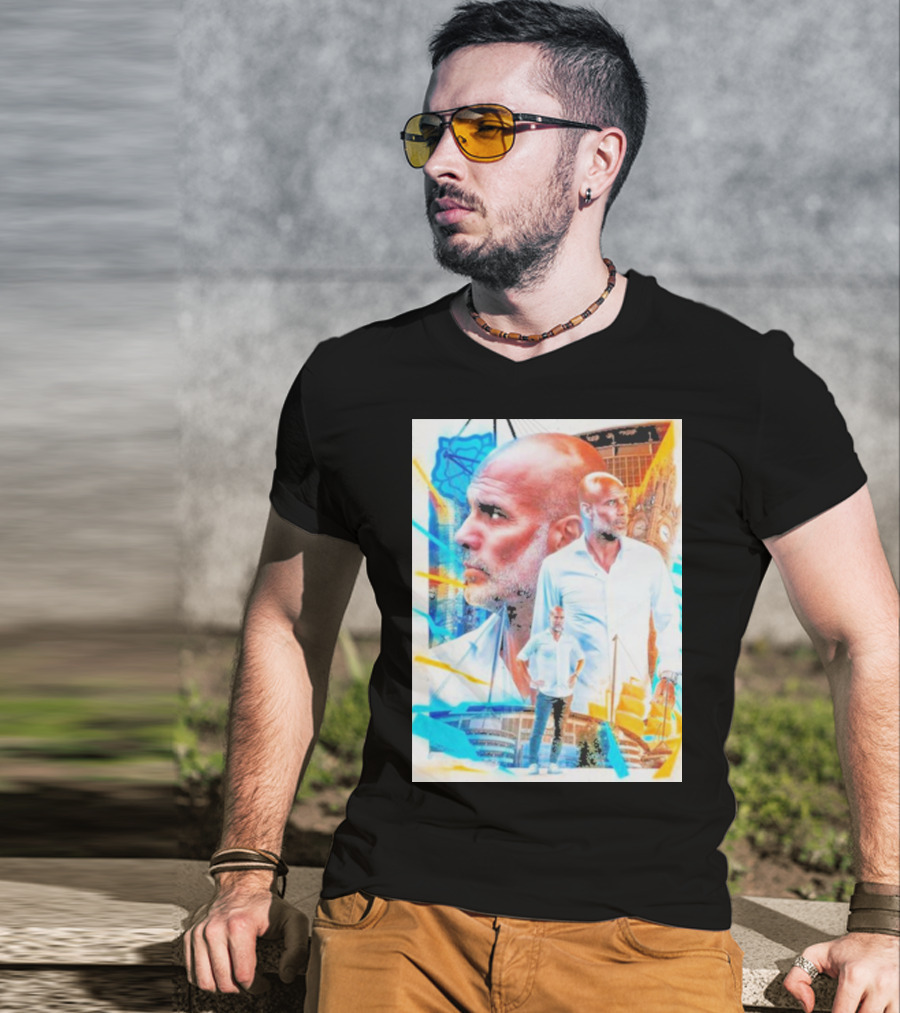 Josep Pep Guardiola New Football Bold Artful Portrait With Vibrant Urban Backdrop T-Shirt