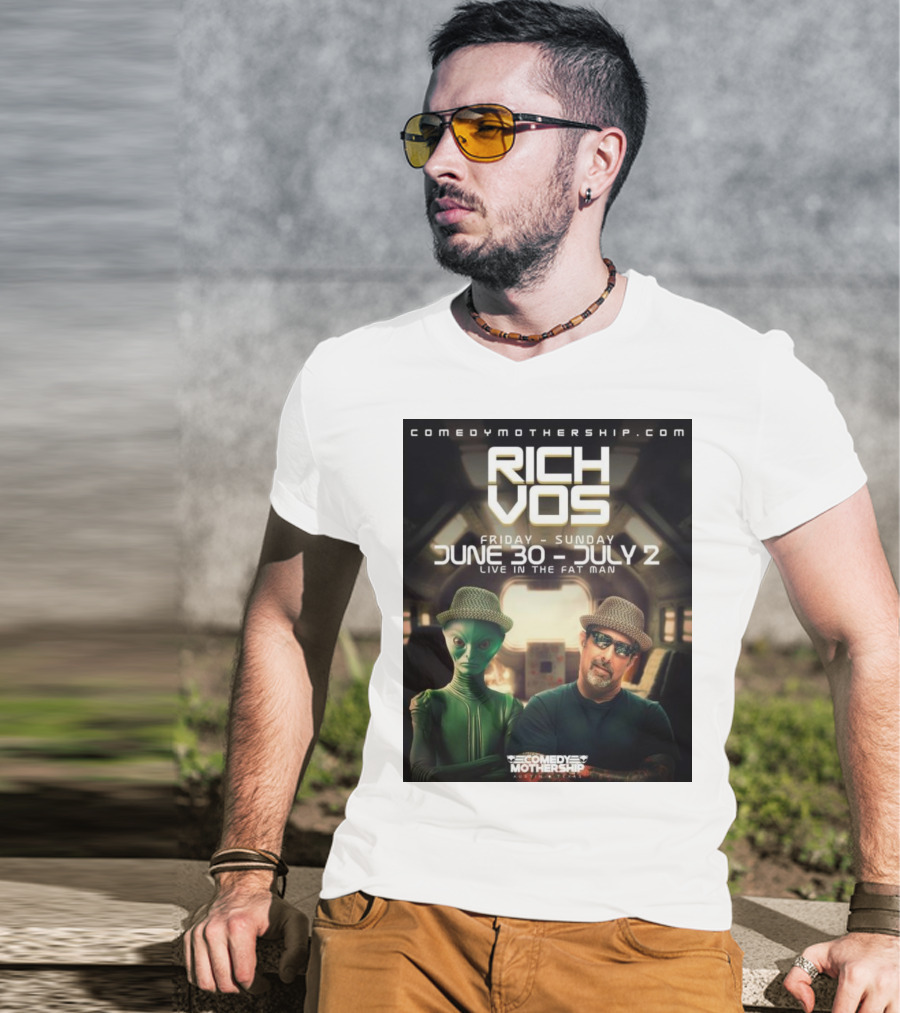 Rich Vos Comedy Mothership Live June 30 - July 2 Featuring Alien Fan Photo T-Shirt