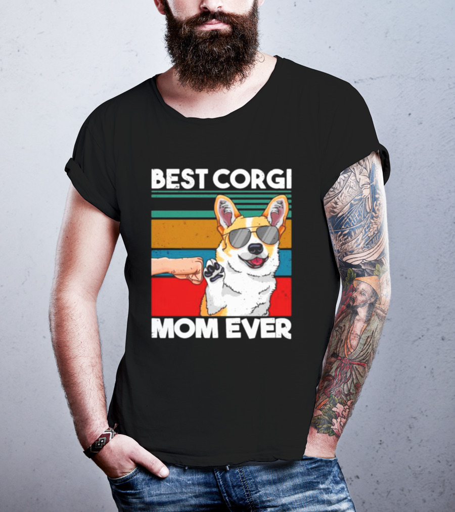 Best Corgi Mom Ever Dog Mom Fist Bump T-Shirt