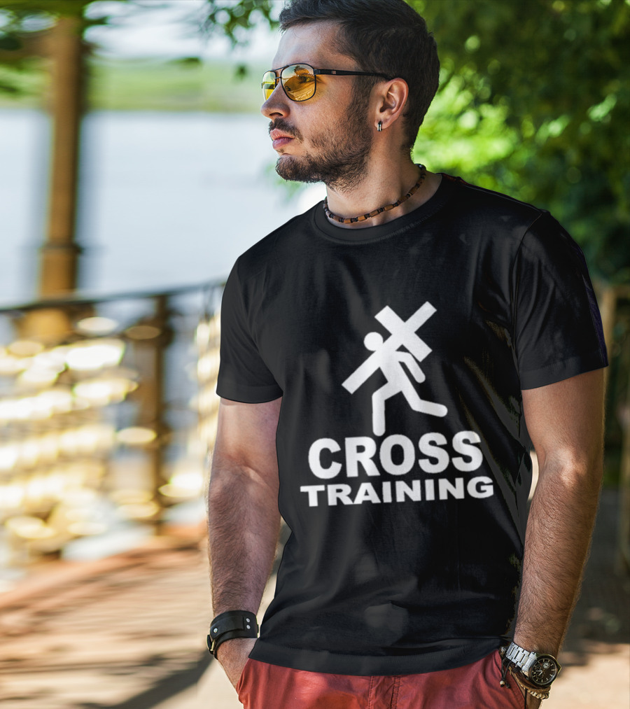 Giuseppe Barbaro Cross Training Christian Carrying Symbolic Cross T-Shirt