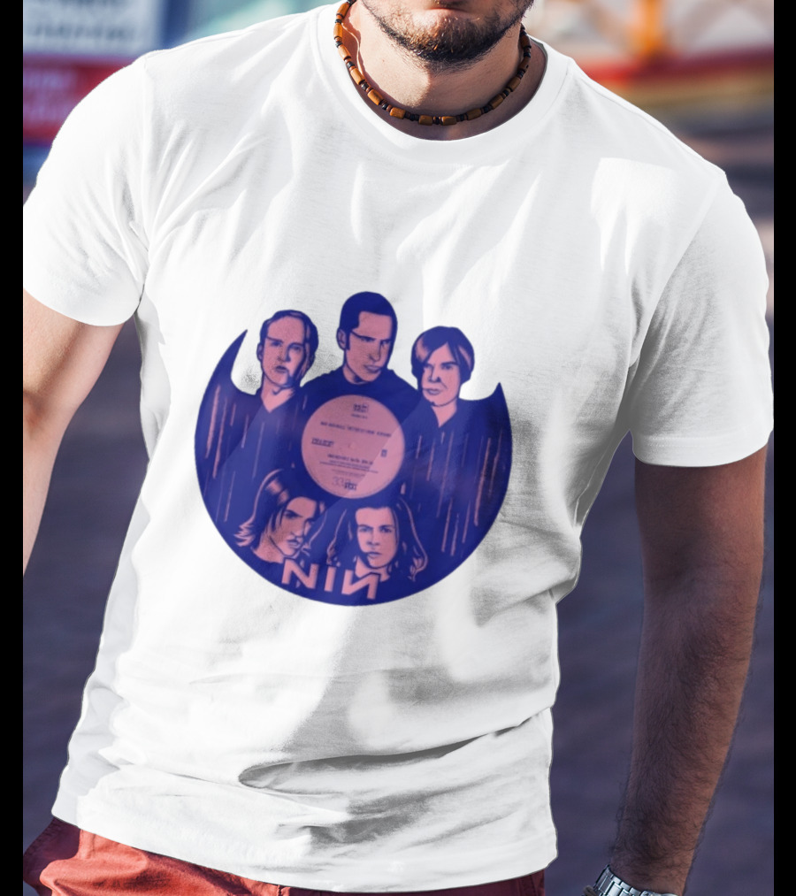 Nin Nine Inch Nails Band Vinyl Record T-Shirt
