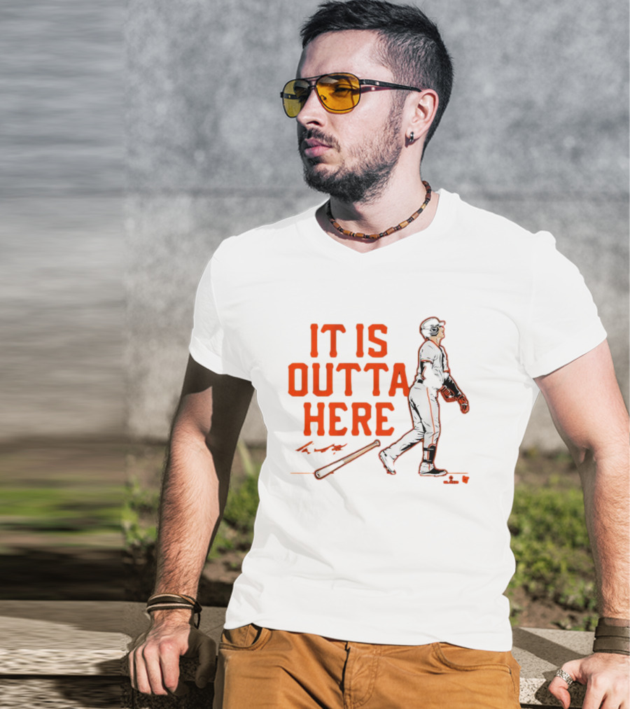 Mike Yastrzemski It Is Outta Here Baseball Signature Print T-Shirt