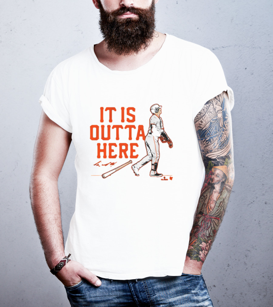 Mike Yastrzemski It Is Outta Here Baseball Signature Print T-Shirt