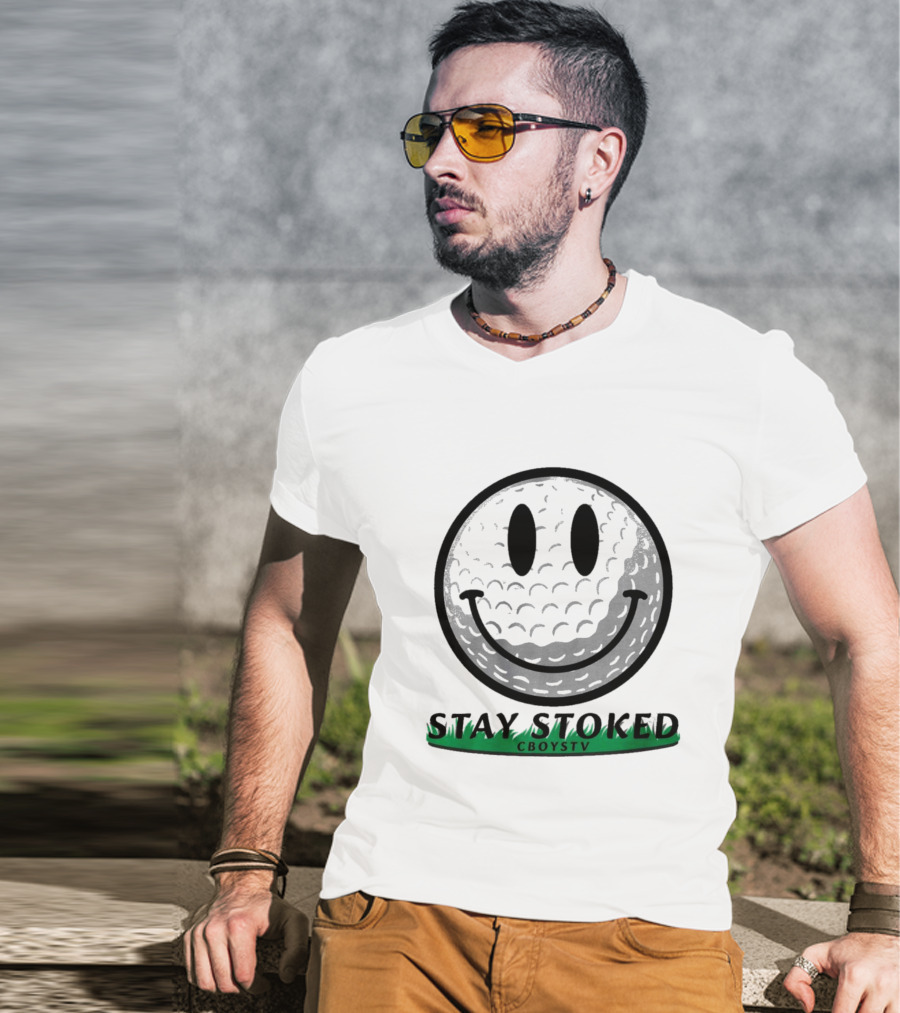 STAY STOKED CBOYSTV Golf Smile Face T-Shirt