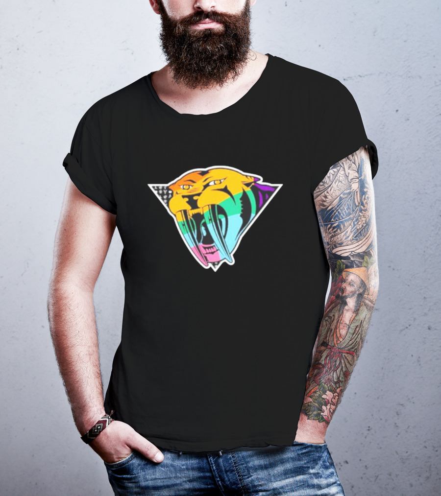 Landon Matney Nashville Predators Pride Rainbow Tiger T-Shirt