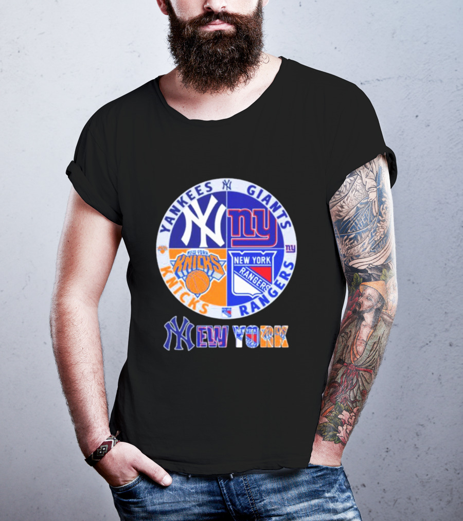 Yankees Giants Rangers Knicks New York Sports Teams T-Shirt