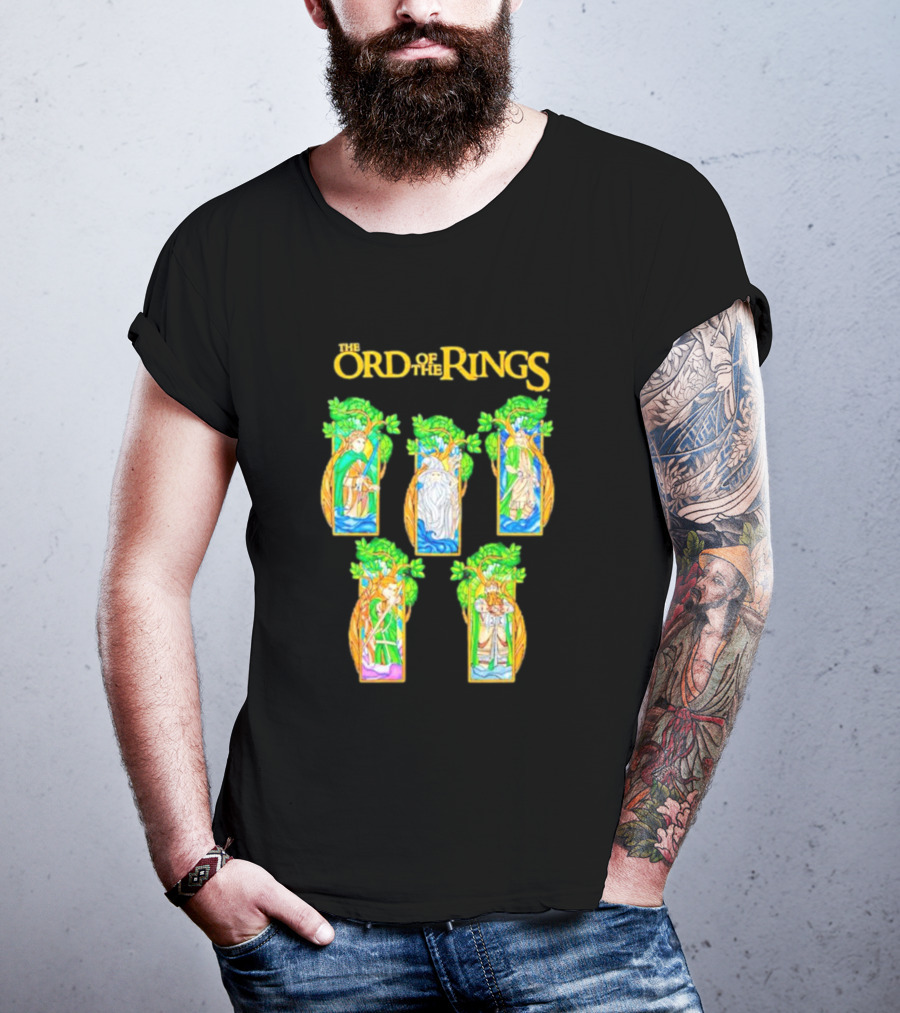 The Lord Of The Rings Stained Glass Characters T-Shirt