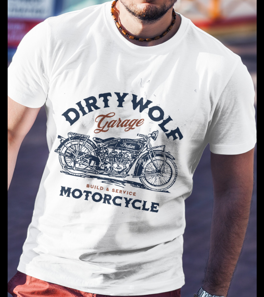 Dirtywolf Garage Motorcycle Build And Service T-Shirt